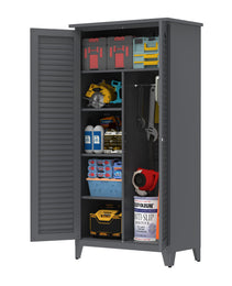 73'' Tall Metal Tool Storage Cabinet, With Ample Storage Space For Garage,Warehouse,Garden,Office, Living Room,Bathroom,Utility Room Slate