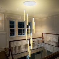 5-Lights Rectangular Pendant Lights for Kitchen Island Black Linear Crystal Chandelier Modern Chandeliers for Kitchen Island Dining Room