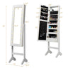 Mirrored Standing Jewelry Armoire Cabinet With LED Lights - CJDS
