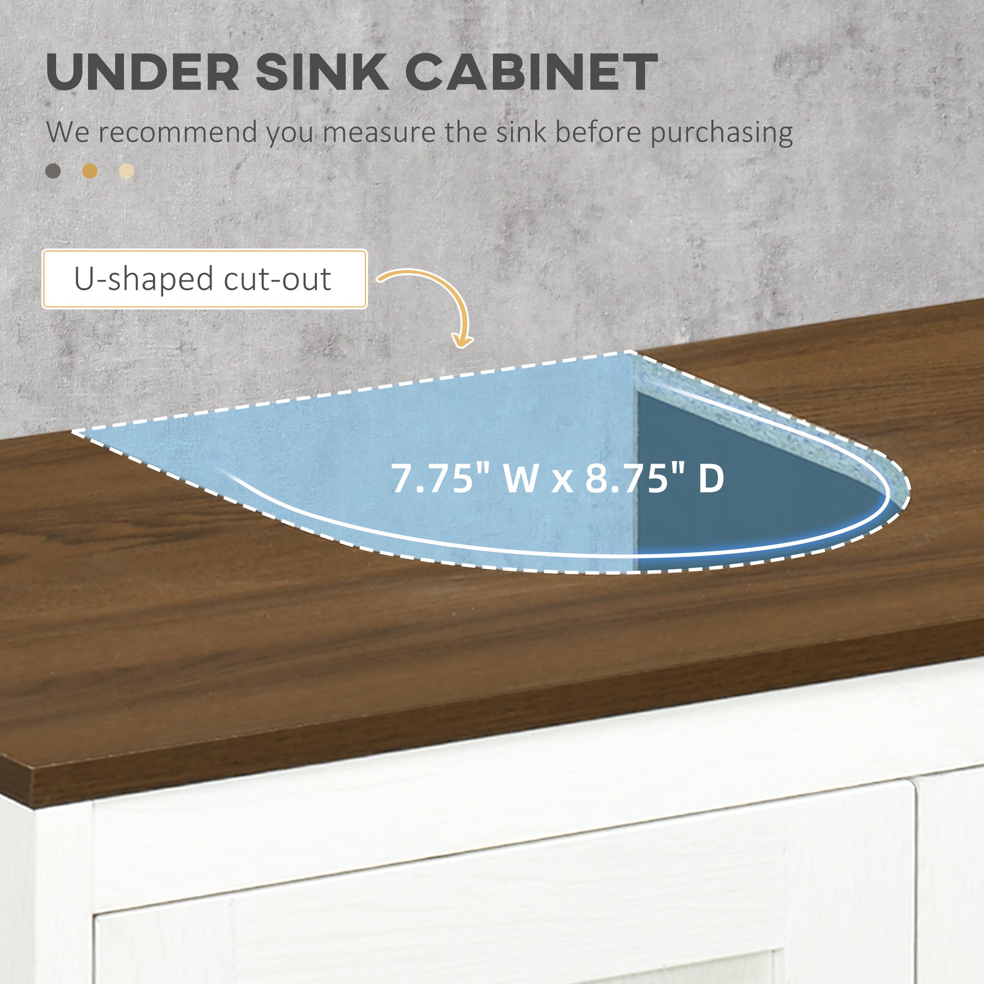 Bathroom Sink Cabinet, Freestanding Under Sink Cabinet Adjustable Shelf