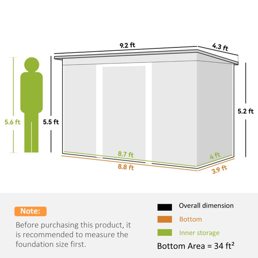 Metal Outdoor Storage Shed, Tool House With Double Lockable Doors For Backyard, Patio, Lawn, Garage, Dark Gray,Please Note The Dimensions And Weight In The Package Details Before Shipping.