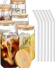 Glass Cup With Straw