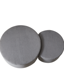 Nesting Coffee Table Set Of 2,Upholstered Round Coffee Tables Set Of 2 For Living Room, Modern Foam Round Coffee Table Side Table End Table Ottoman, No Assembly