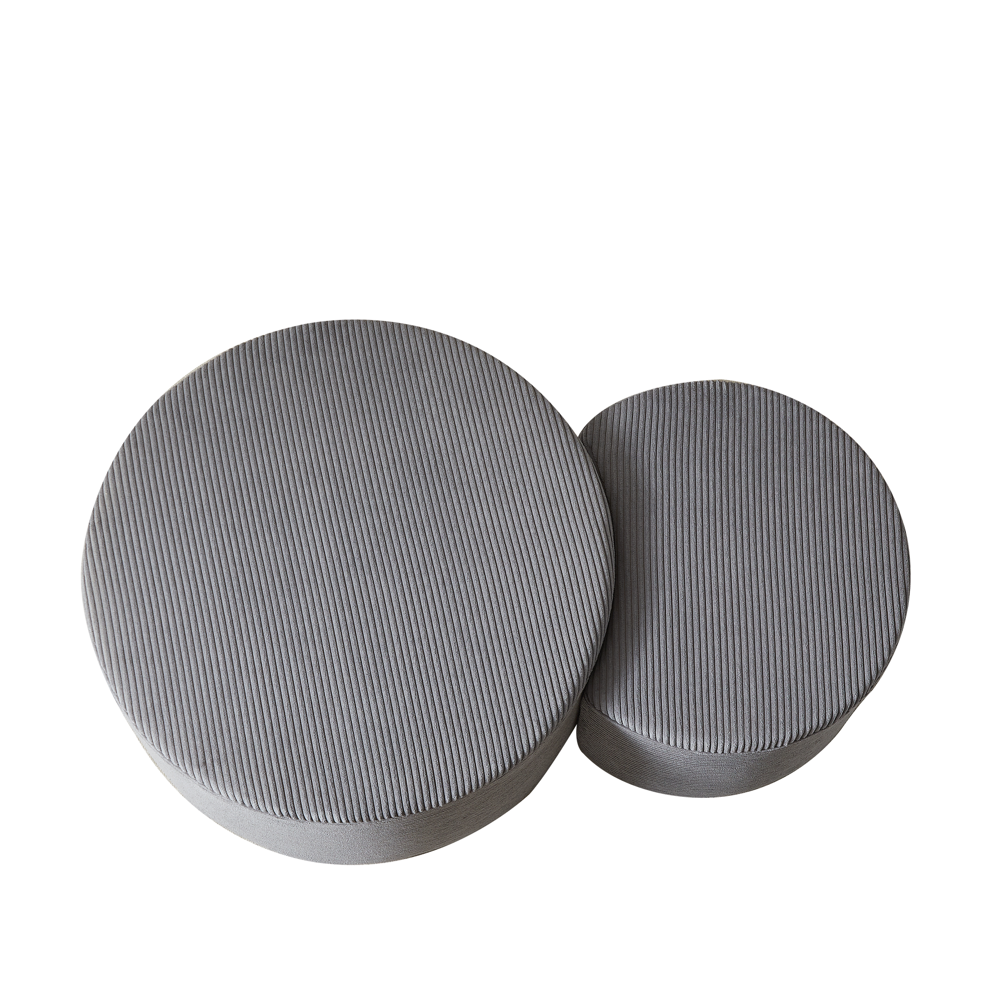Nesting Coffee Table Set Of 2,Upholstered Round Coffee Tables Set Of 2 For Living Room, Modern Foam Round Coffee Table Side Table End Table Ottoman, No Assembly