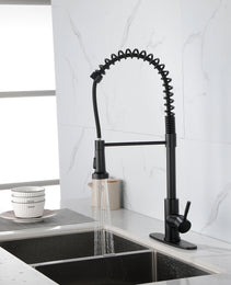 Solid Brass Single Handle Single Rod Downward Spring Kitchen Sink Faucet