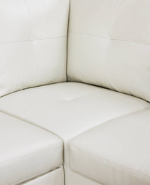 Pickup Only--White Faux Leather 3-Piece Living Room Sofa Set