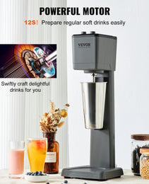 Milkshake Maker Machine, 375W Commercial Milk Shake Maker Mixer, Single Head Drink Mixer Blender Machine, 3-Speed Milkshake Blender With 27.7oz Stainless Steel Cup For Commercial