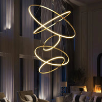 Modern Home Decor LED Lights Pendant Light Lamps for Staircase Chandeliers for Living Room Hanging Light Indoor Lighting