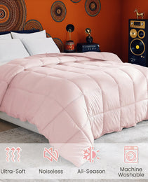Extra Large Pink Quilt Inner, Comfortable, Soft, And Skin-friendly Oversized Duvet, Machine Washable, Suitable For Home Bedroom Use, All-season Versatility, Christmas Gift.