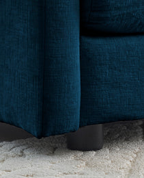 Sofa Set Of 2 Chenille Couch, 2-3 Seater Sofa Set Deep Seat Sofa, Modern Sofa Set For Living Room, Blue Chenille