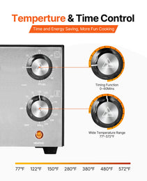 12" Commercial Electric Pizza Oven – 1450W Countertop Baker with Dual Heating & Precision Control