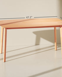 Pine Wood Dining Table For 6, 47" Rustic Rectangular Kitchen Table With Large Tabletop For Dining Room, Natural