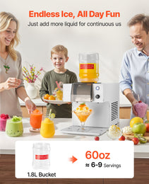 Snowflake Ice Machine, 88LBS/24H Snowflake Ice Maker, Ice-Shaver Machine With Stainless Steel Blade, Electric Snow Cone Maker With 0.48 Gal Tank, 90S Fast Pre-Cooling, For Home & Small Gathering