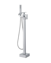 Freestanding Bathtub Faucet, Floor Mount, Freestanding Tub Filler, Shower Mixer Taps, Two Water Modes, 360° Swivel Spout, For Bathing & Showering Pet Bathing Cleaning Drains Toilet Flushing