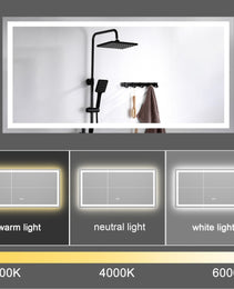 72  X 36 LED Bathroom Mirror With Anti-Fog And Touch Sensor -Modern Frameless Lighted Wall Mirror For Bathroom Vanity, Shower Room, Or Dressing Area