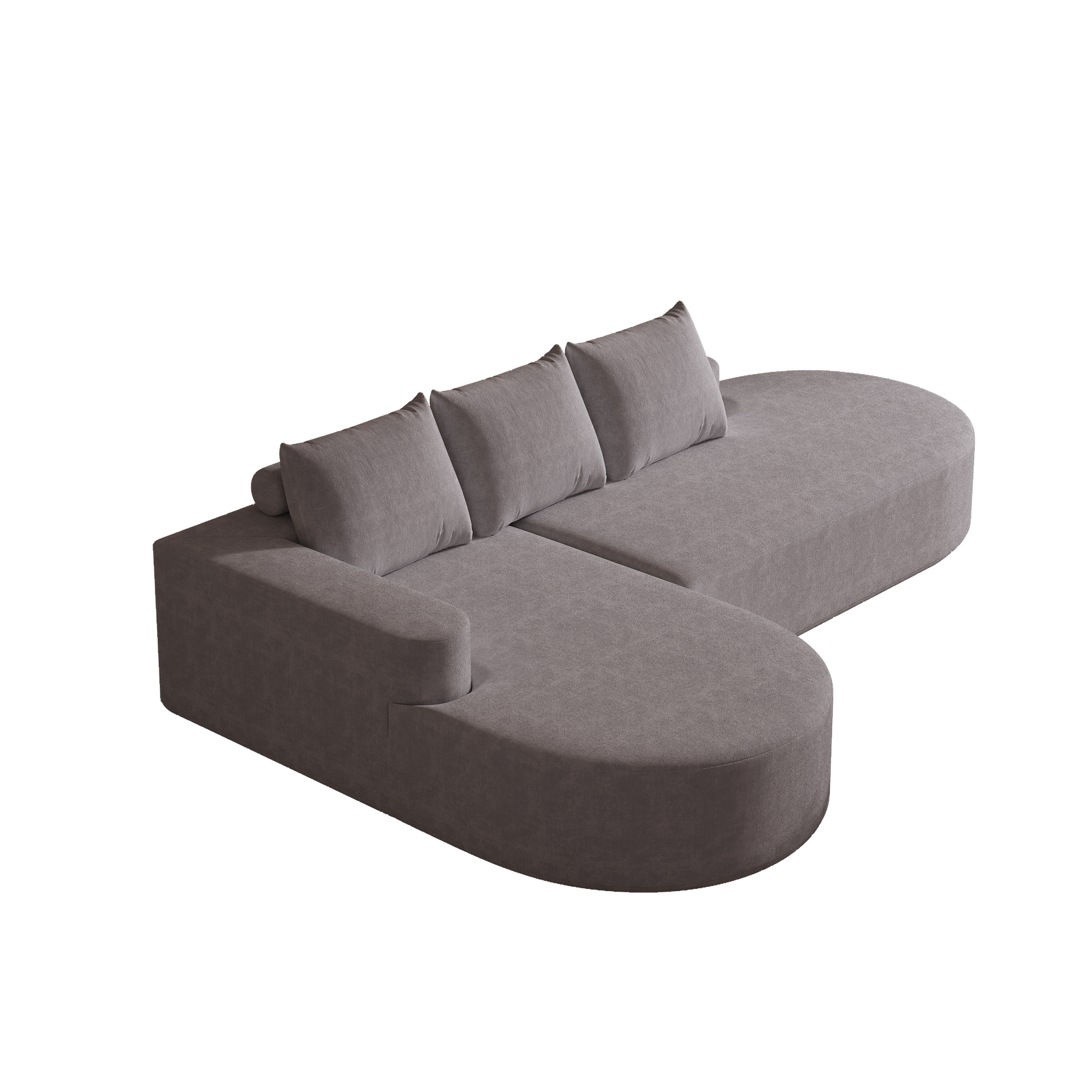 Modern Curved Sofa ,Chenille Upholstered Sectional Sofa Couch Set,Modular 108.5 L Shaped Sectional Living Room Sofa Set With 3 Pillows,Free Combination Sofa Couch For Living Room,Bedroom