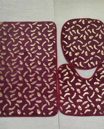 Three Piece Set Of Marbled Foiled Rugs
