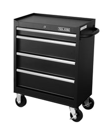 Tool Storage Cabinet And Cart 27Inch Metal Tool Cabinet With 4 Drawer,Rolling Wheel, Ball Bearing Sliders, Black Powder Coating, Suitable For Garage, Warehouse, Workshop