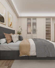 Queen Size Bed Frame With Storage - Lift Up Storage Bed With Modern Wingback Headboard, USB Ports