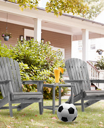 Wooden Garden Outdoor Lounge Patio Chair Wooden Folding Adirondack Chair 2-piece Set