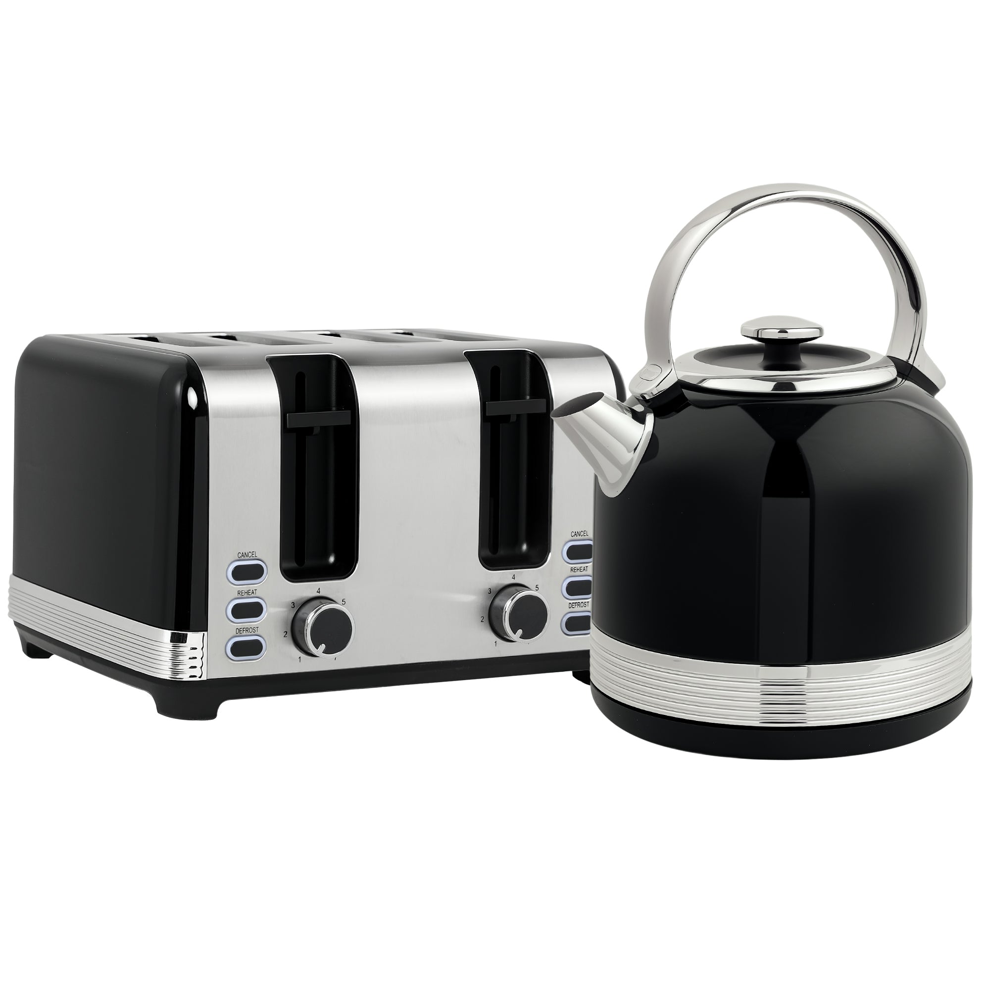 Midnight Series: 3000W Rapid-Boil Kettle & 4-Slice Toaster Set