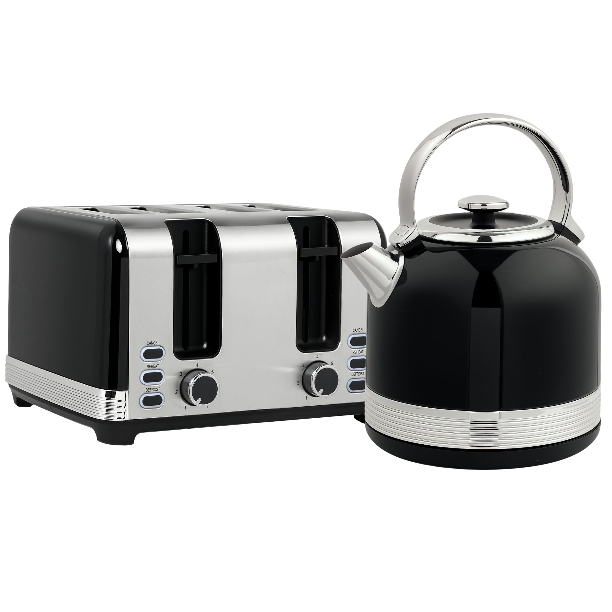 Midnight Series: 3000W Rapid-Boil Kettle & 4-Slice Toaster Set