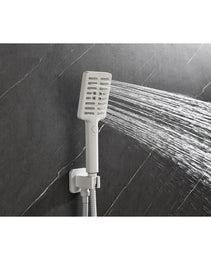 Shower System With Shower Head, Hand Shower, Slide Bar, Bodysprays, Shower Arm, Hose, Valve Trim, And Lever Handles