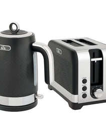 Textured Obsidian Series: 3000W Rapid-Boil Kettle & Wide-Slot Toaster Set