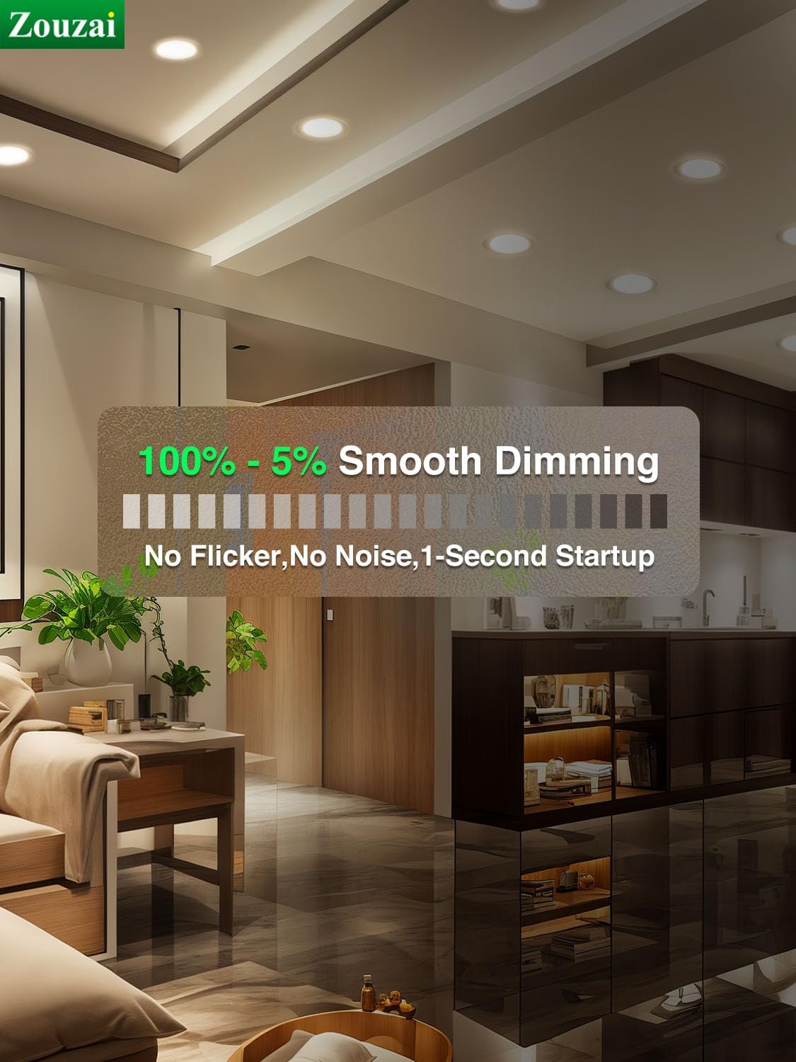 4" Black 5CCT - RD - Selectable Ultra-Thin LED Recessed Ceiling Light 9w - AZ