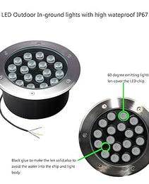 Underground Round IP65 18W 110V WW w/2m Cable