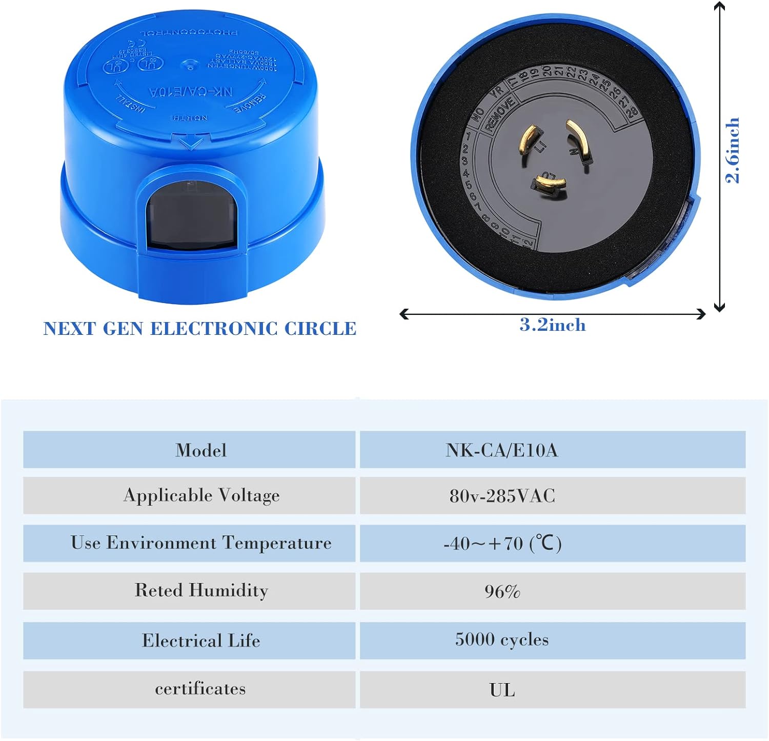 Photocell Twist Lock Photocell Sensor Auto on off Photocell Switch Dusk to Dawn Light Control Light Sensor for Outdoor Lights 120v~277v