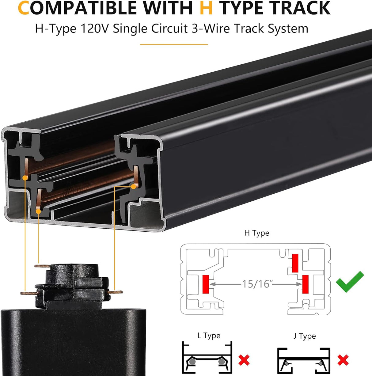 LED Track light 20W - Black - 3CCT - AZ