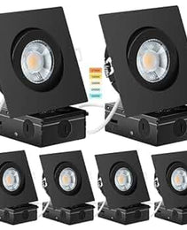 Transform Your Space with the Premium 4.5 Inch Black Gimbal Regressed Square 14w LED Downlight: Adjustable 5CCT Lighting, High Brightness, and Smooth Dimmable Control