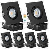 Transform Your Space with the Premium 4.5 Inch Black Gimbal Regressed Square 14w LED Downlight: Adjustable 5CCT Lighting, High Brightness, and Smooth Dimmable Control