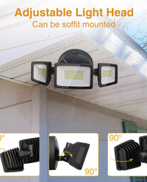 Security Light 3 Heads Black 60W Square CW 6500K AZ