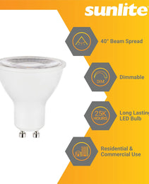 Sunlite LED GU10 Reflector Spotlight Bulb -  Watts - 6500K