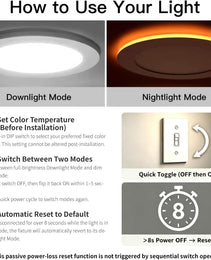 4" Downlight Round with night light - 5CCT - AZ