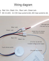 LED Touch Dimmer Switch, DC 5V-24V - 50W - AZ