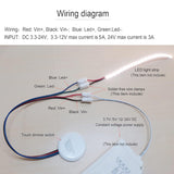 LED Touch Dimmer Switch, DC 3.7-24V - 72W - AZ