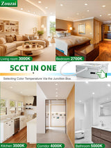 4" Black 5CCT Selectable Ultra-Thin LED Recessed Ceiling Light 9wc AZ