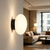 Modern White Wall Lamp Ball Glass Wall Sconce for Home Bathroom Mirror Living Room Bedroom Wall Decorative Interior Light