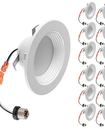 Dimmable Round 4 Inch 9W 6000k LED Down Light - Easy to Install  & Energy Efficient - Retrofit Aluminum 120ACV - Adjustable Color Temperature - Wet Location Rated