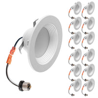 Dimmable Round 4 Inch 9W 6000k LED Down Light - Easy to Install  & Energy Efficient - Retrofit Aluminum 120ACV - Adjustable Color Temperature - Wet Location Rated