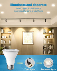 PAR20 LED Bulb - High Brightness, 800 LM, 8W (50W Equivalent) - 3000K - DIM