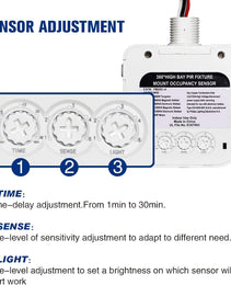 Motion Sensor Switch, High Bay Fixture Mount 360° Ceiling