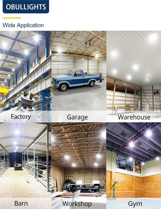 UFO High Bay LED Light - Versatile 110V | CCT | Ideal for Various Spaces | Up to 70% Energy Savings | Adjustable Wattage Black 300W