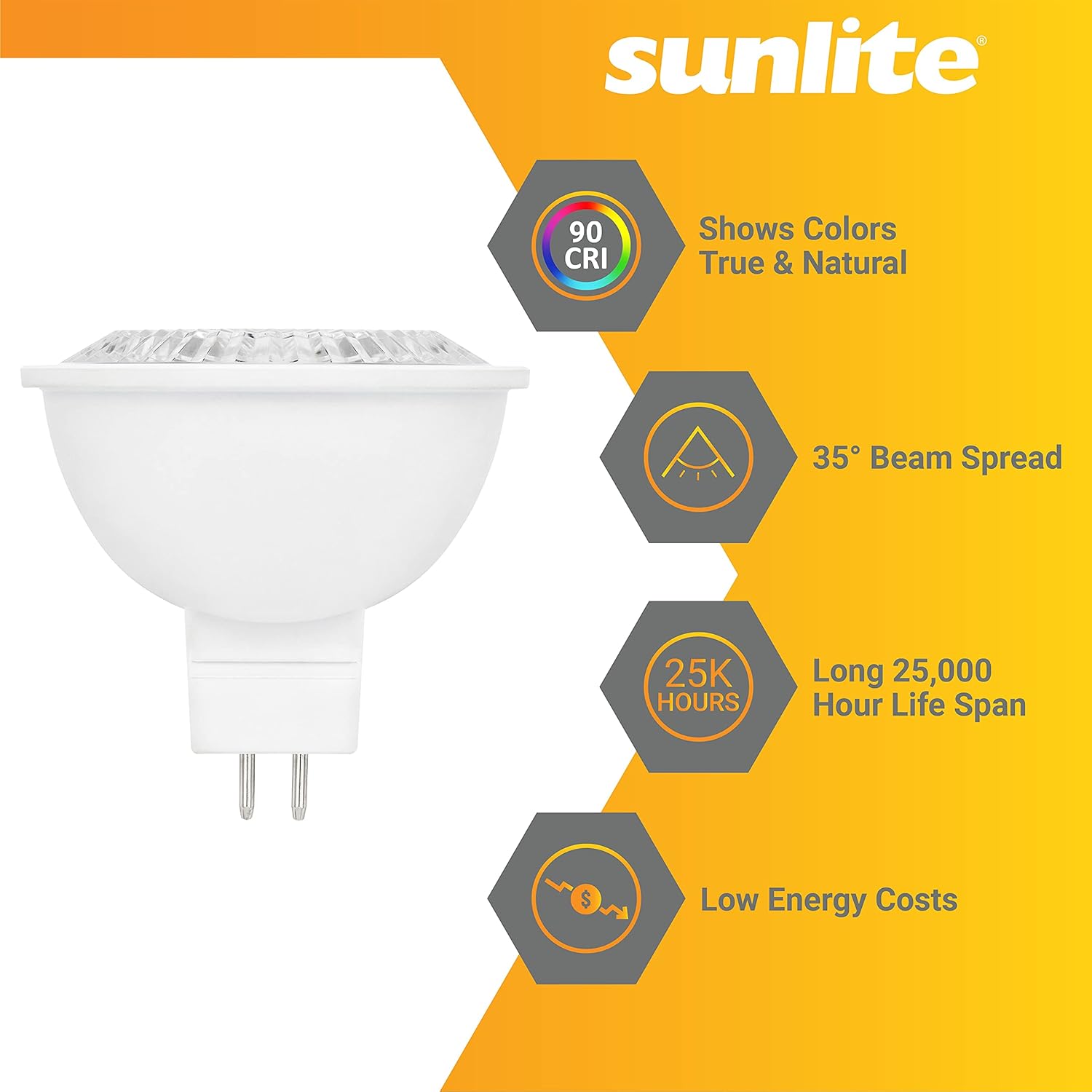 Sunlite LED MR16 Reflector Spotlight Bulb - 6-7Watts - 3000K
