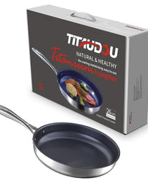 Titanium Alloy Stainless Steel 10-inch PFAS-Free PFOA-Free Non-Stick Pan Dishwasher-Safe Oven-Safe Suitable For All Stovetop Cookware