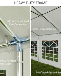 20’ x 40’ Party Tent, Outdoor Canopy Tent with Removable Sidewalls, 12 Windows for Parties, Wedding, Events, BBQ, White