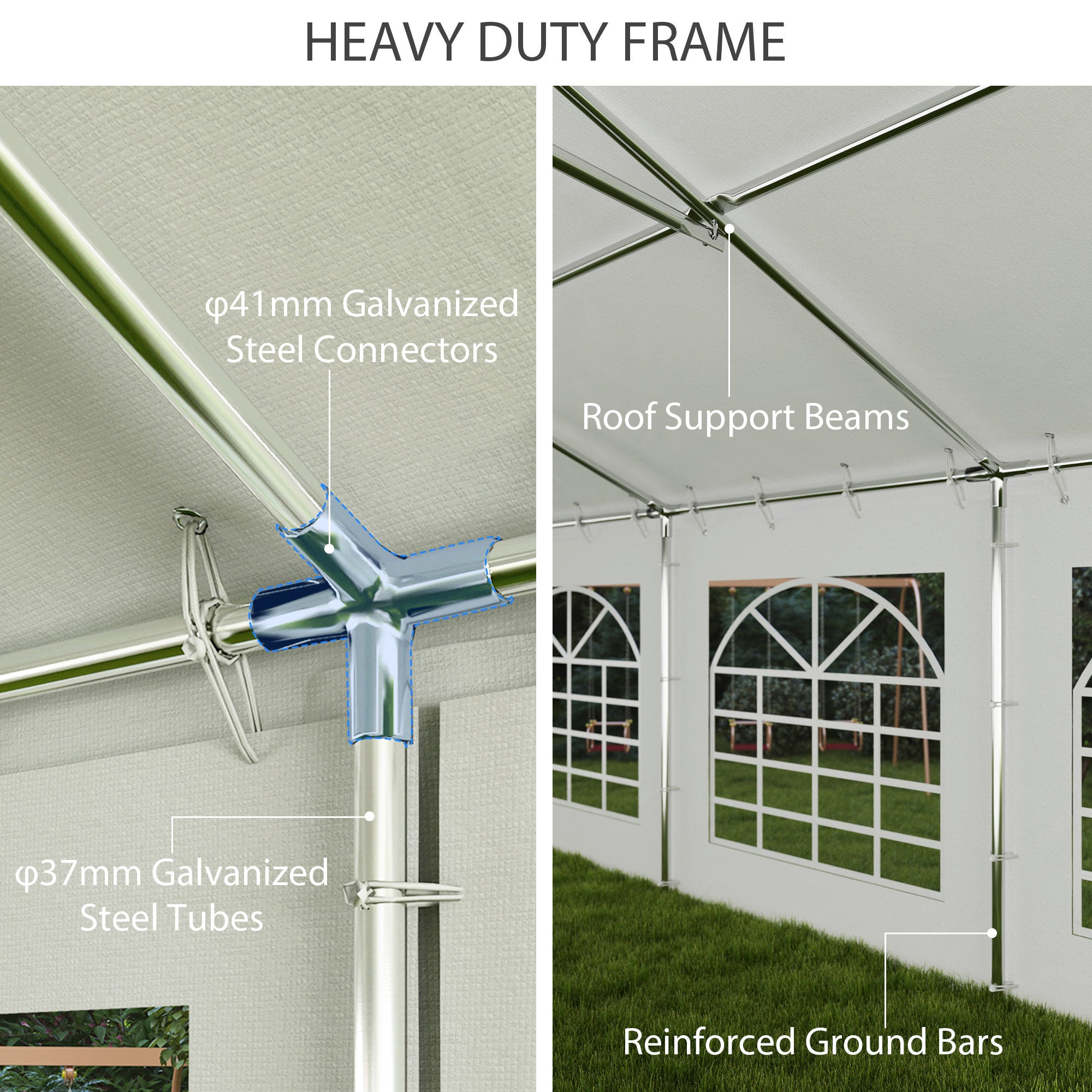 20’ x 40’ Party Tent, Outdoor Canopy Tent with Removable Sidewalls, 12 Windows for Parties, Wedding, Events, BBQ, White